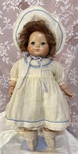 Antique 1930s Effanbee Patsy Family Doll Cloth Body Mohair Wig Flirty Eyes 19”