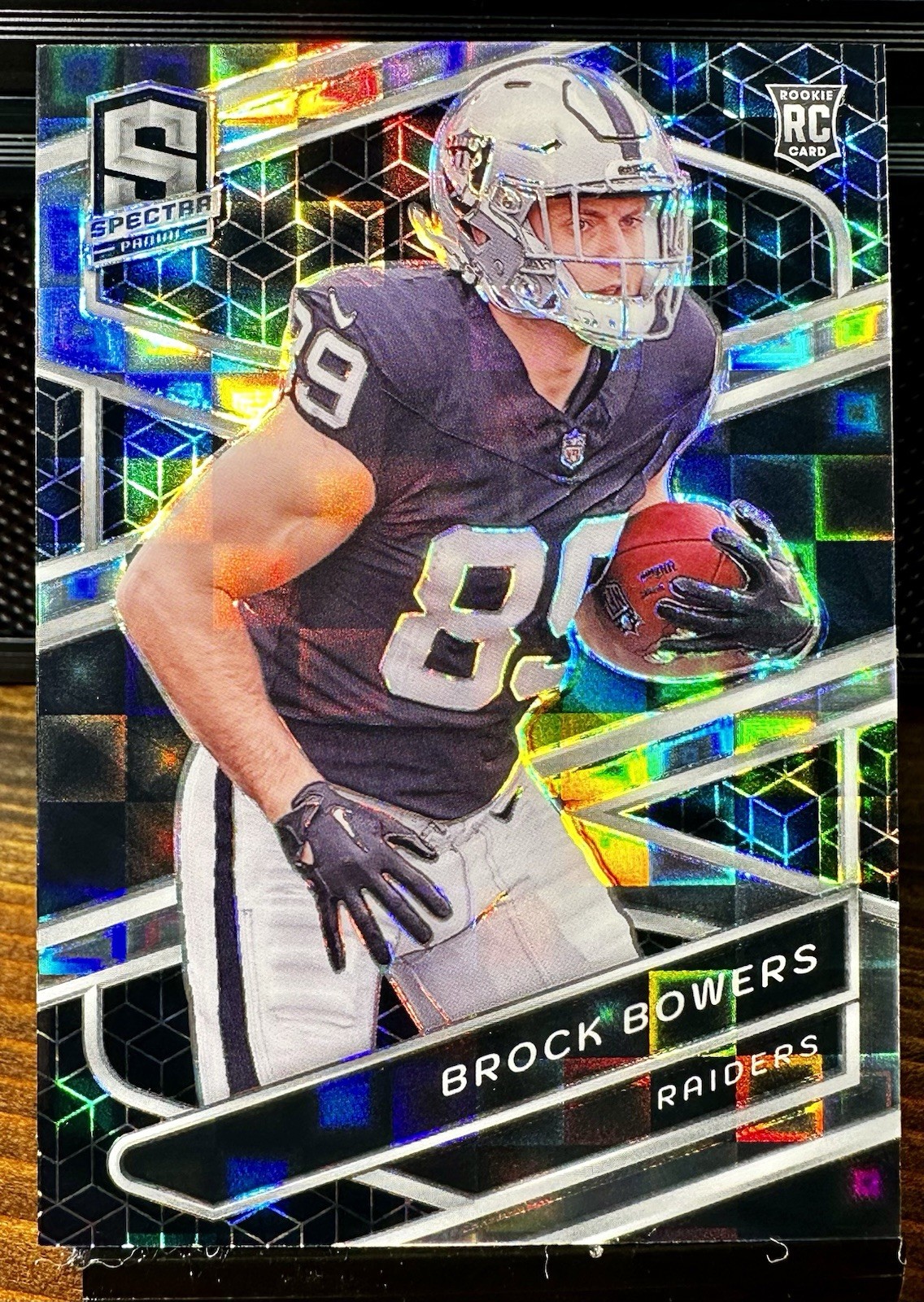 2024 Spectra Spectris Brock Bowers #8 Black Pandora Holo Prizm RC, SSP#/30 🔥🔥