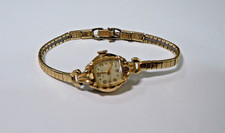 VINTAGE BULOVA LADIES WATCH 10 K G.F. STAINLESS MESS AND C RING SPEIDEL RUNNING