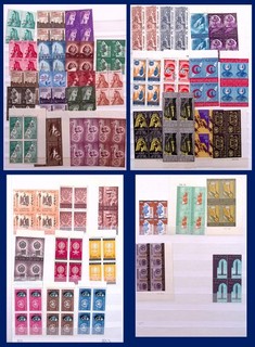 PALESTINE: Bloques sin usar/sobreimpresión Colección antigua Página de álbum de 4 caras