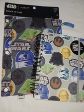 Yoobi Marvel Star Wars Spiral Notebook Sticker Book  2 Binder Cases. New
