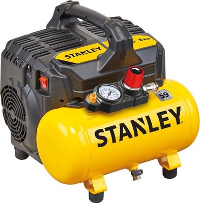 Stanley Kompressor DN200/8/6 8 Bar - Flüsterkompressor mit 6L Tank - Ölfreie Sau