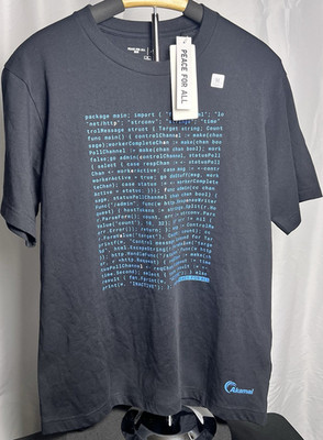 Uniqlo Peace For All x Akamai Tee Black Graphic Print Men's M Cotton Jersey