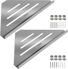 2 Pcs 304 Stainless Steel Corner Shelf with Screws, Triangle Shower Caddy, Wall