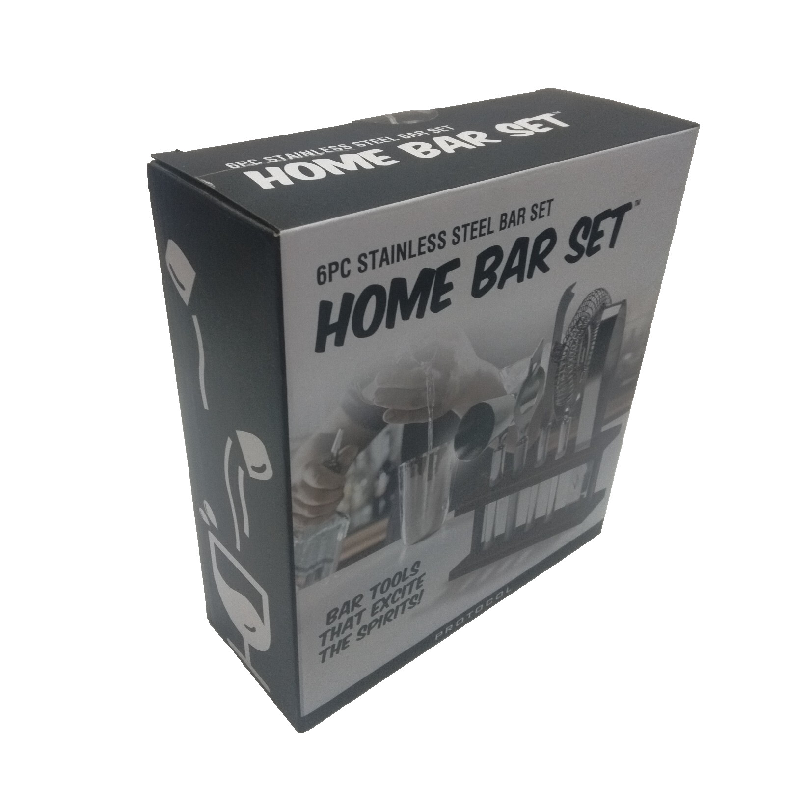 Bar Set – Protocol 6-Piece Stainless Steel Home Bartender Kit