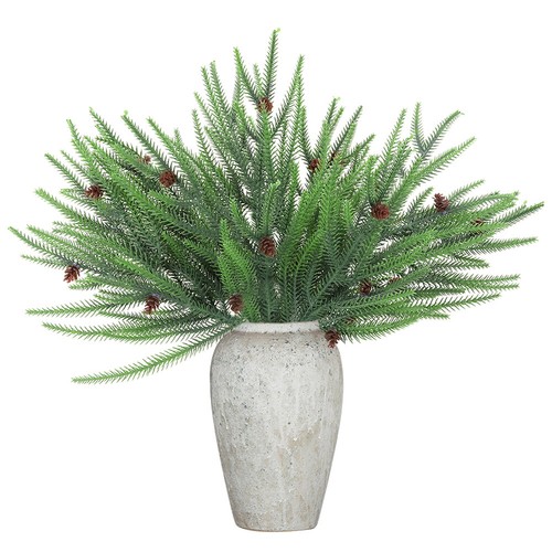 6Pcs Faux Pine Leaves 45cm Artificial Cedar Branches for Xmas Tree DIY Ornament - Picture 12 of 15