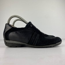 Airflex Shoes Womens 7 Black Leather Suede Pull On Tourist Comfort