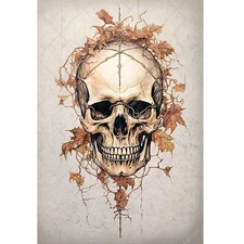 A3 Decoupage Paper SKULL COVERED LEAVES | Paper Designs Italy Rice Paper Craft