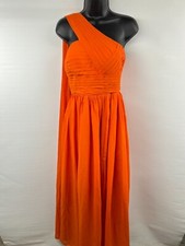 Formal Dress Women's Size 6 One-Shoulder Maxi Wedding Party Bridesmaid Orange