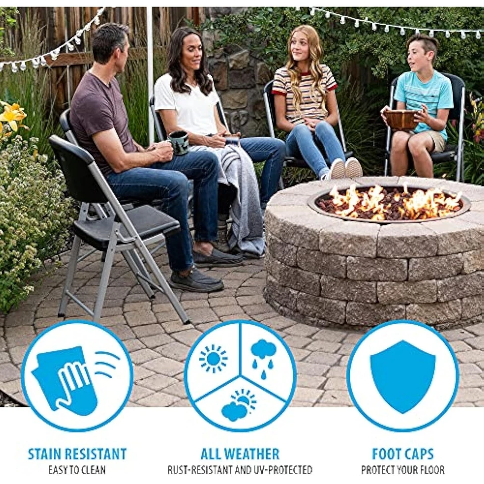 Cadeiras dobráveis de grau comercial LIFETIME, pacote com 6, pretas - Imagem 4 de 4