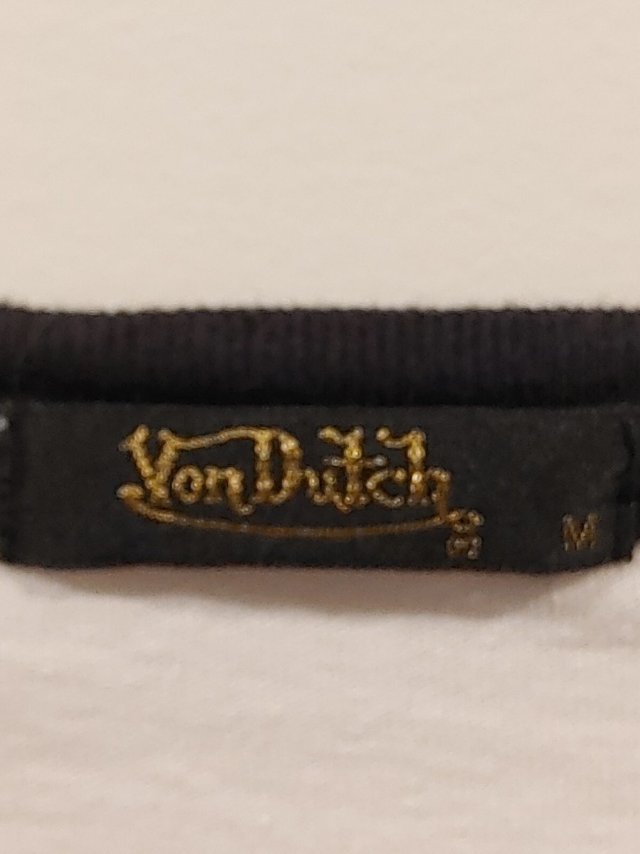 Von Dutch T-shirt M Freedom Black White Vintage Cross Wings