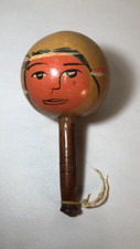 Vintage Wooden Venezuela Maraca Shaker Music Instrument Glossy Finished