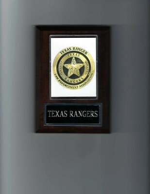 TEXAS RANGERS PHOTO PLAQUE LAW ENFORCEMENT