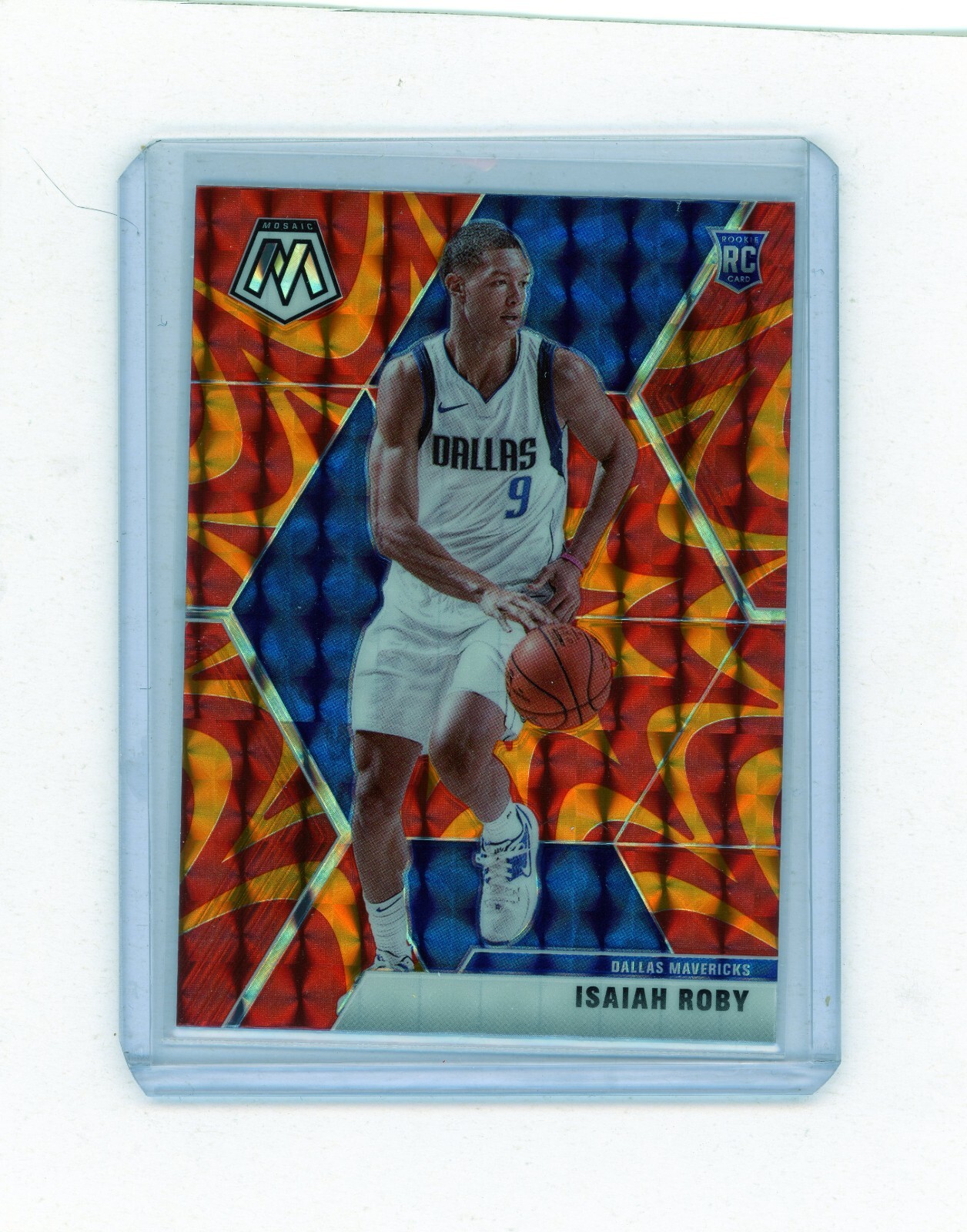 Isaiah Roby 2019-20 Panini Mosaic Orange Reactive PRIZM 232 RC Dallas Mavericks