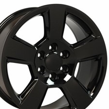 20x9 Wheels Fit Yukon Tahoe Chevy Blk Rims 5652 W1x Set