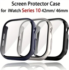 For Apple Watch Series 11 10 42/46 Hard Matte Case Cover Glass Screen Protector