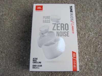Brand New JBL Tune Buds Pure Bass Wireless Zero Noise Cancelling Earbuds   White