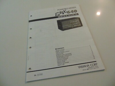Yamaha Powered Mixer EMX-640 Service Repair Shop Manual Schematics Parts Catalog