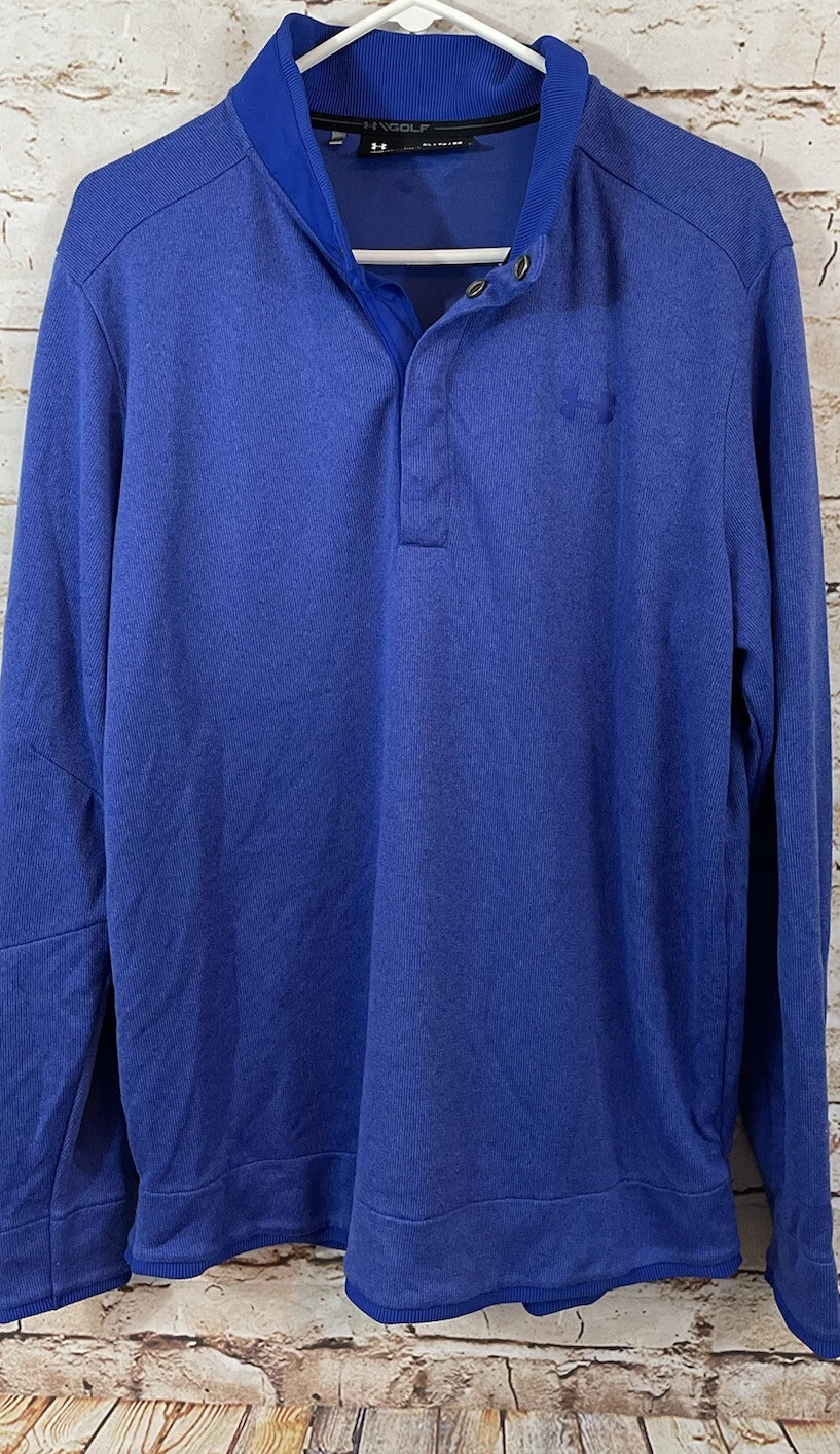 Under Armour GOLF maglione pile uomo XL pullover mezza pressione CAMICIA 1329832 storm
