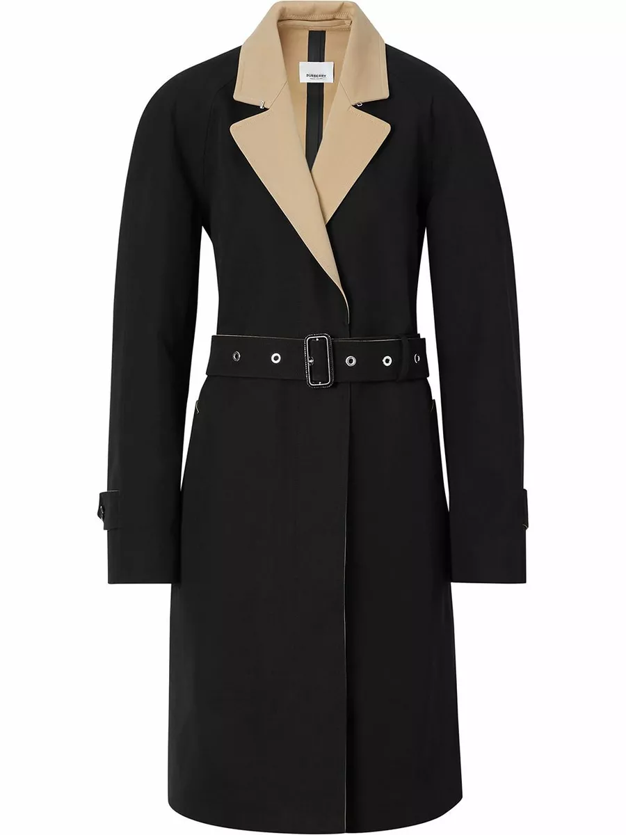Burberry Two tone Tropical Gabardine Belted Car Coat Permanent Collection US 8