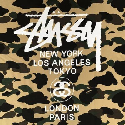 BAPE × stussy 30th Anniversary World Tour T-shirt 1st camo A BAPE × stussy 30th Anniversary World Tour T-shirt 1st camo A
