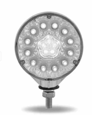 Round Clear Amber / Clear Red Turn Signal & Marker Super Diode LED Double Face