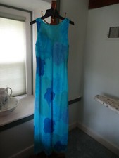 Vintage w Tags! B. Moss MADE IN USA Summer Floral Maxi Dress Blue Roses Sz 4