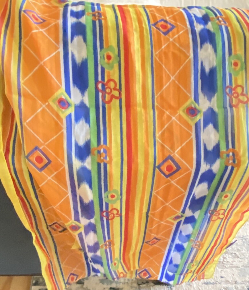 Vtg ESCADA QUE VIVA Rectangular Orange ,Yellow, B… - image 8