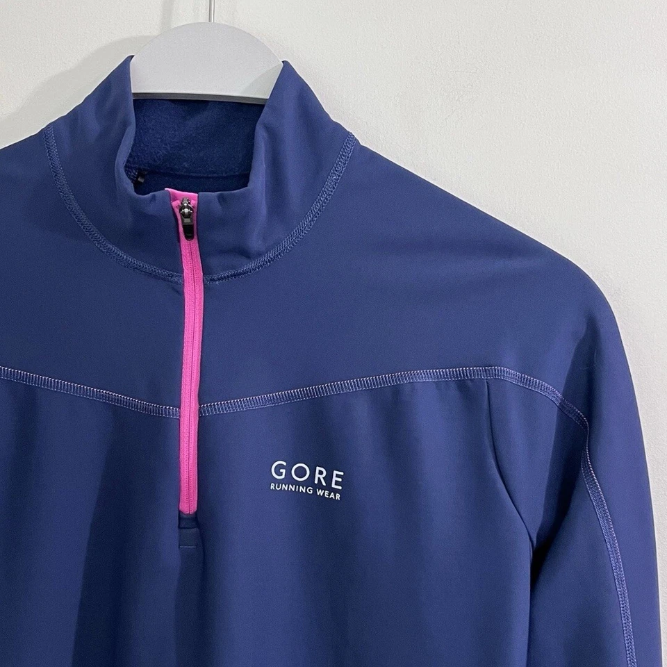 Gore Running Women’s 1/4 Zip Fleece Layer Pullover XS Blue/Pink $85 Pristine - Image 3 of 4