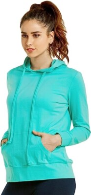 Sofra Women's Thin Cotton Pullover Hoodie Sweater (Medium Mint)