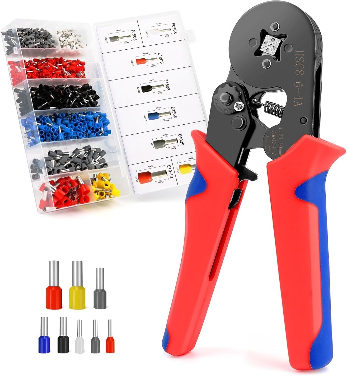 Offerta Kit Crimpatrice Elettricista 1200 Capicorda Isolati 0.25-10mm²