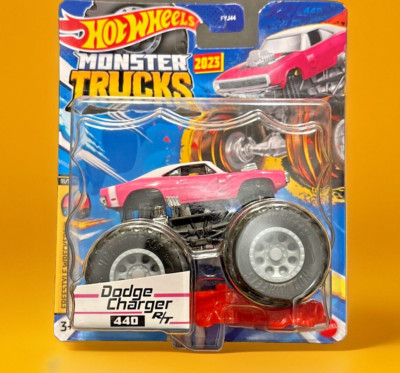 Hot Wheels Monster Trucks 2023 Dodge Charger 440 R/T Rosa FYJ44 Neu & OVP