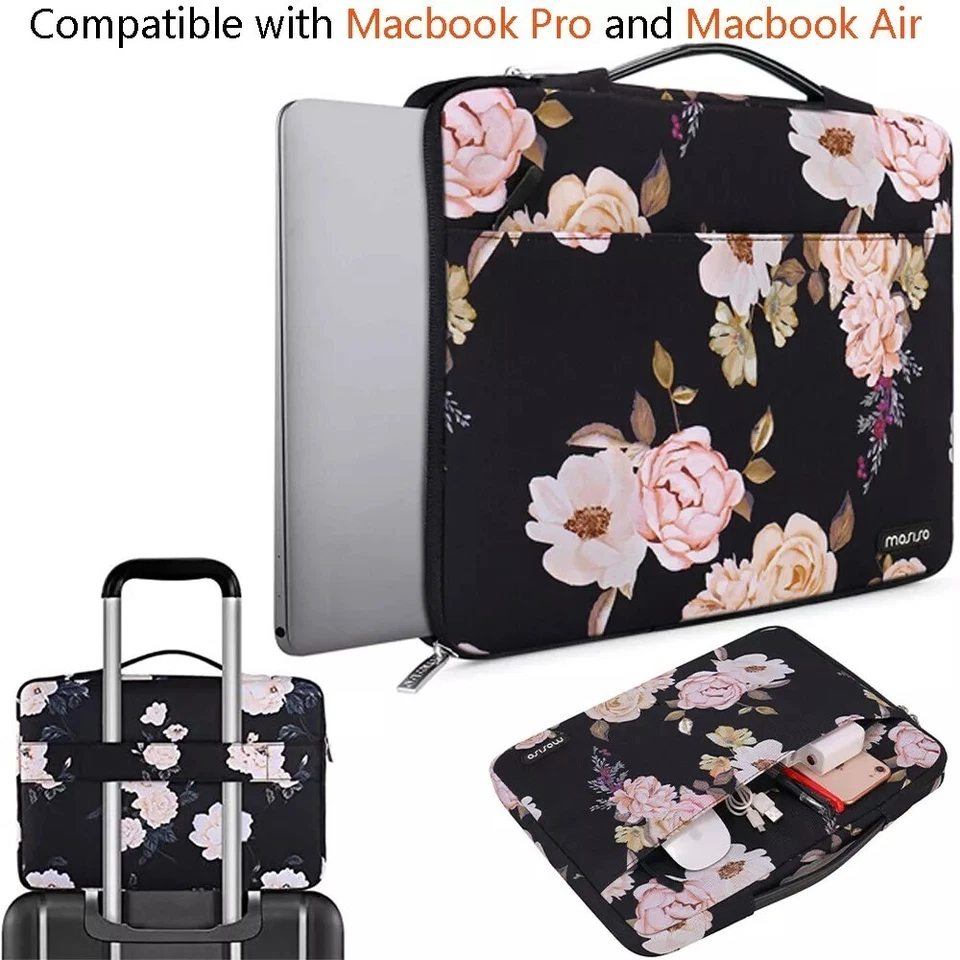 Universal Sleeve Case Cover Carry Laptop Sleeve 13-15.6 inch Floral Handbag Soft - Image 2 of 4