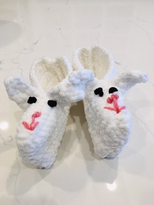 white bunny slippers