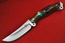 Busse Fatback Defenders Variant .33"  Hollow Ground Satin G10 G-rex Buckeye Burl
