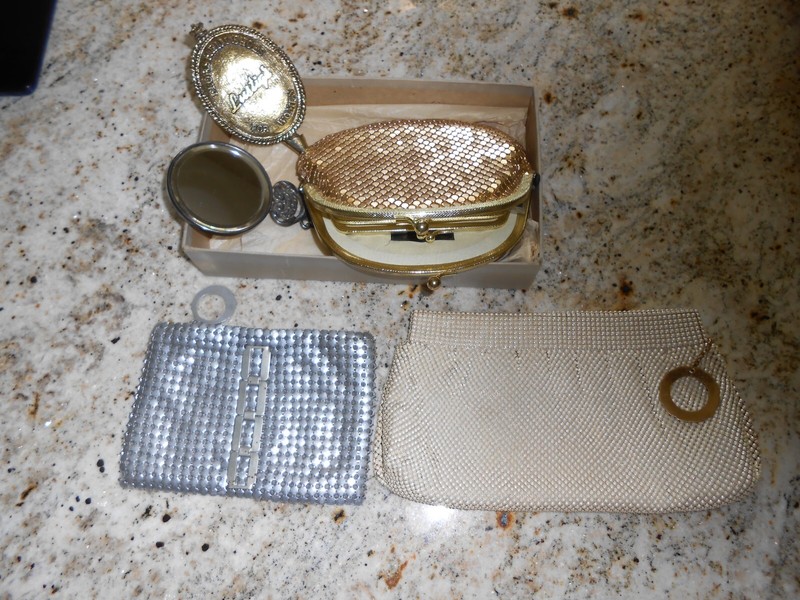 SET OF THREE VINTAGE WOMEN'S HANDBAGS/Whiting & Davis/Y&S handbag Wallet Purse/