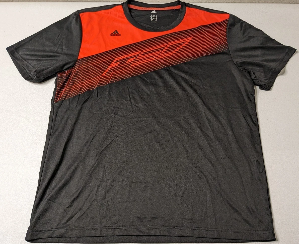 Adidas Shirt F 50 Dri Fit Workout Gym Black Orange Men s Adult Size Size XL