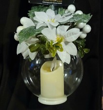 Fabulous Clear Glass Globe Ornament With Lighted Christmas Candle - NWT