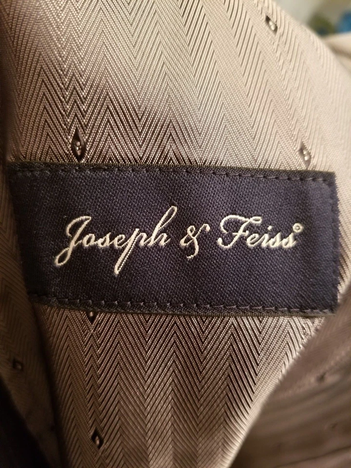 Abrigo Chaqueta Blazer Joseph & Feiss Para Hombre Talla 46 Largo Negro Tostado Azul Lana Foto 2 de 4