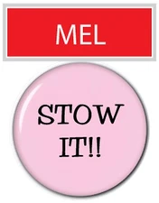MEL NAME BADGE & STOW IT BUTTON MELS DINER "ALICE" FOR HALLOWEEN COSTUME PIN