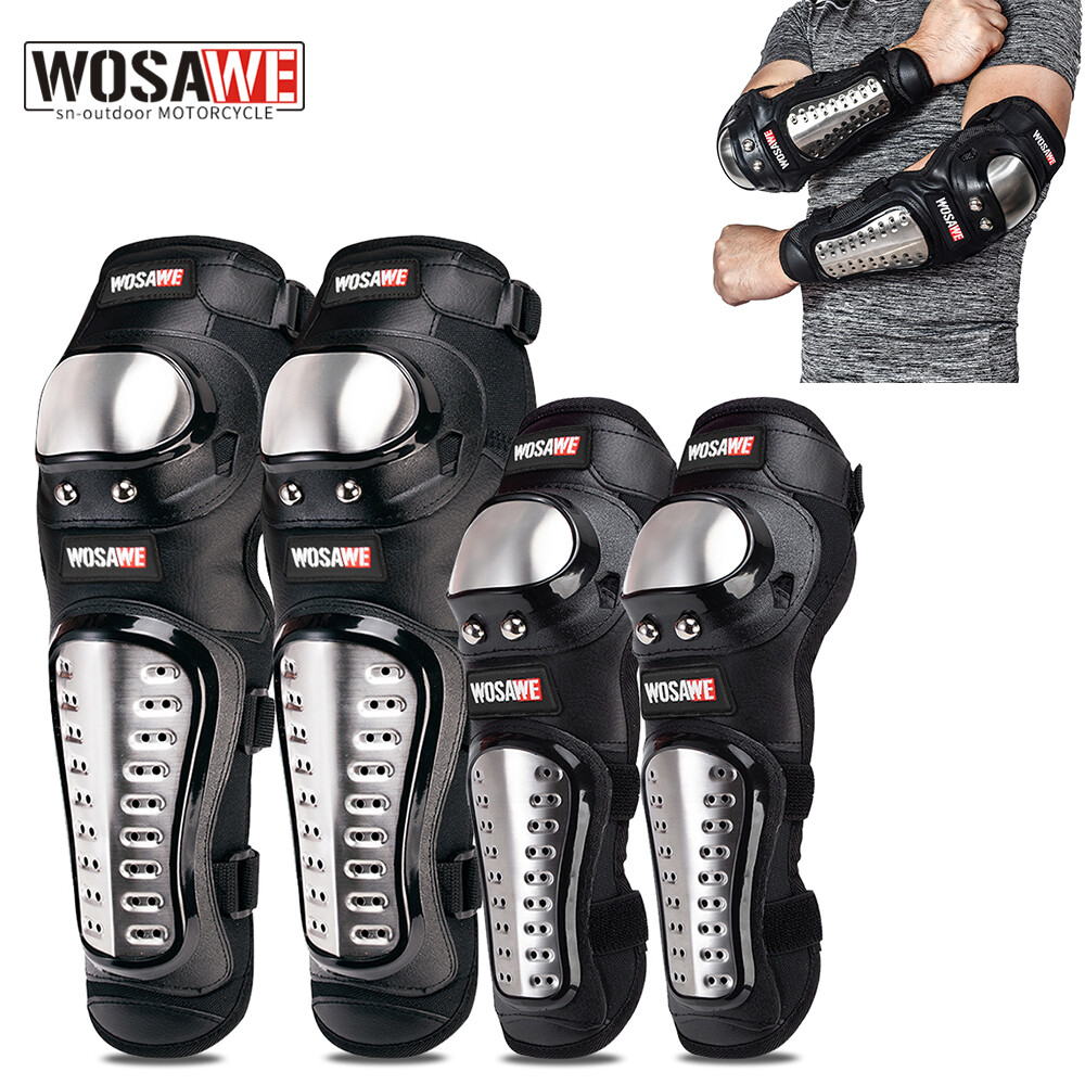 Protections De Coude Motocross/VTT WOSAWE - Taille Unique Noire - Résistantes Aux Chocs - Unisexe Adulte - Neuf