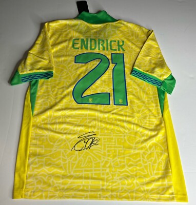 palmeiras 02/03 サッカー ユニフォーム Palmeiras Endrick Moreira Signed Brazil Soccer Jersey PSA AO17290