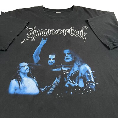 Vintage 90s immortal band metal graphic black t shirt
