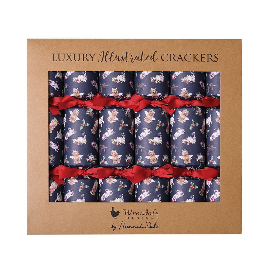 Wrendale Designs Deluxe A Pawsome Christmas Dog Design Boxed Set of 6 Crackers