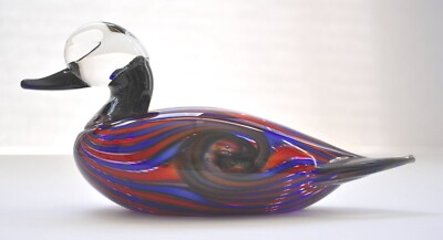 Vetrarti Venetian Art Glass Duck designed for August Warnecke Signed with Label