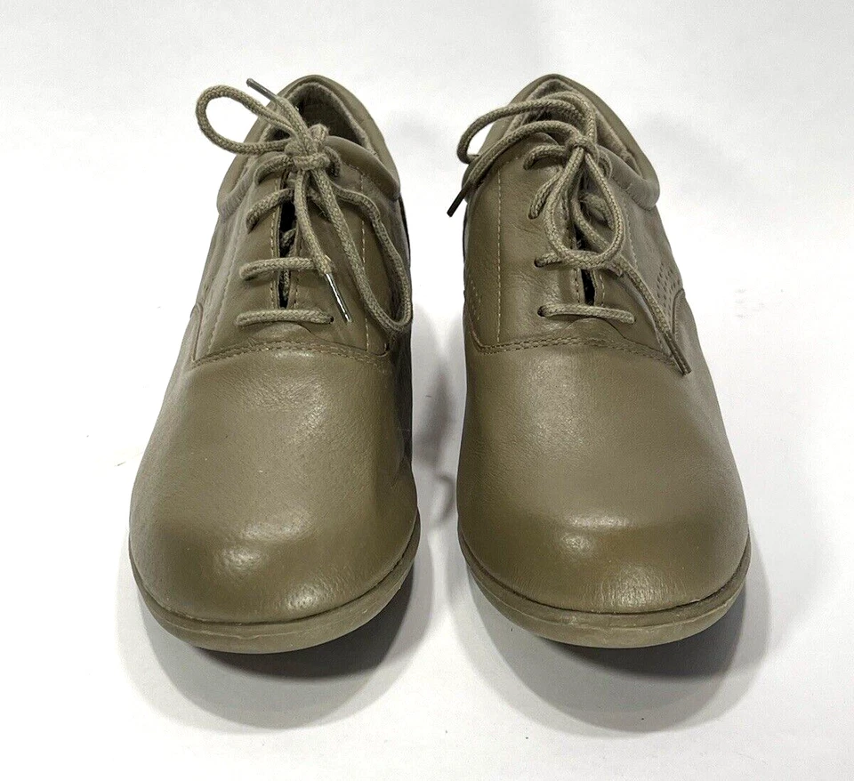 DR. SCHOLL'S Double Air-Pillo Leather Lace-up Oxford Shoes Women 9 Wide Beige - Image 3 of 4