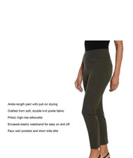 NWT Express Women's Pull-On Ponte Pant In Army Green Size XXLarge Career Comfort