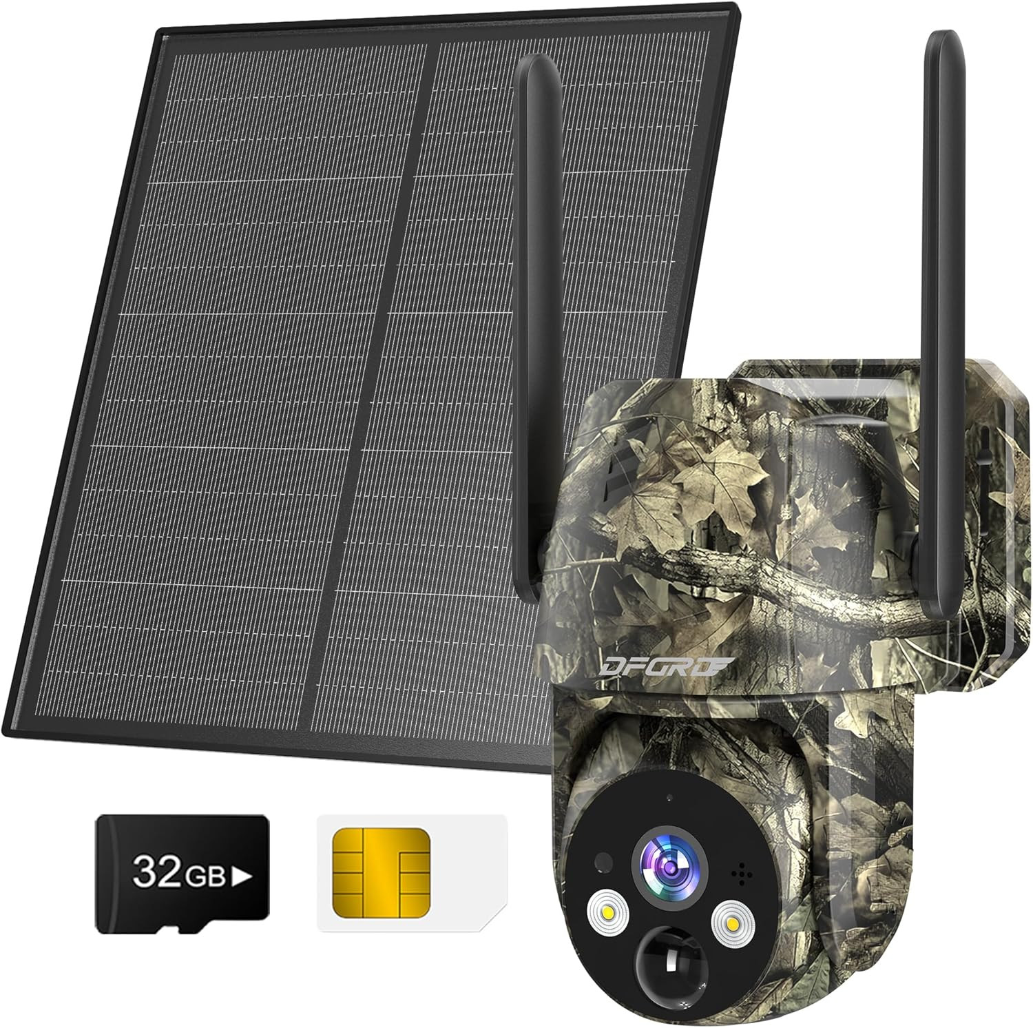 4G LTE Fototrappola Con Sim E SD, 2K Telecamera Con Pannello Solare Senza Fili E