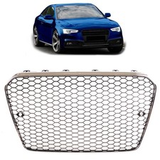 Sport Kühlergrill Grill ohne Emblem Chrom Schwarz Passend für Audi A5 B8 8T 11-1