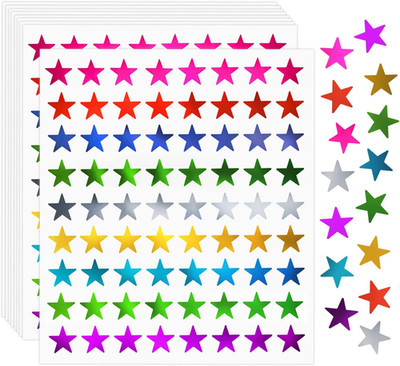 Star Metallic Stickers, 2520 PCS, 0.6'' Foil Stars for Kids Reward & Behavior Cha